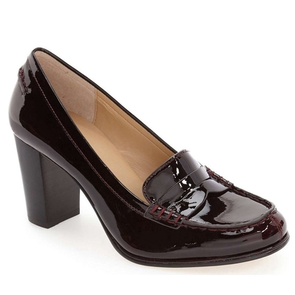 MICHAEL Michael Kors Bayville Plum Patent Leather Slip-On Loafer Heels, Size 5 - Picture 7 of 16